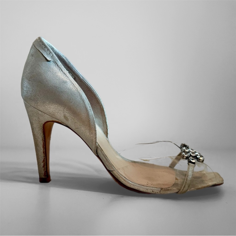 Pedro Garcia Enya Silver and Clear Heels Size 8.5